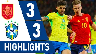 Spain vs Brazil 3-3 | Highlights and Goals | International Friendlies 2024 HD