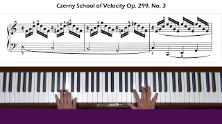 Czerny The School of Velocity Op. 299, No. 3 Piano Tutorial