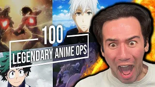 FIRST TIME REACTION to the TOP 100 LEGENDARY ANIME OPENINGS