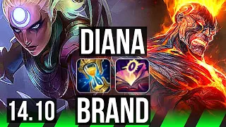 DIANA vs BRAND (JGL) | 9/1/8, 1200+ games, Legendary | EUW Master | 14.10