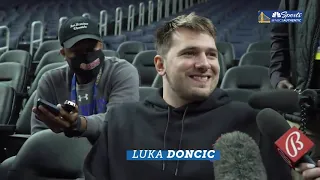 Luka Doncic Interview on facing the Warriors says Steph and Klay are incredible offensive players!