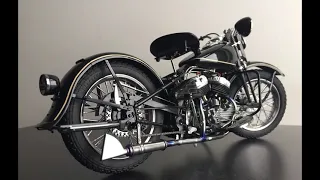 Harley Davidson Flathead scale model 1:9 (Italeri WLA 750  1:9)