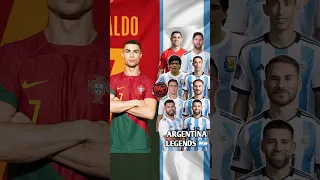 Cristiano Ronaldo VS Argentina Legends 😯🔥(Messi, Maradona, Di Maria, Dybala)😈💪💥