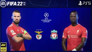 FIFA 22 PS5 | Benfica Vs Liverpool | Quarter Final | UEFA Champions League | 4k