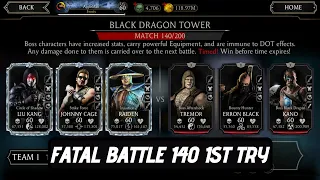 1st Try! Mortal Kombat (MK) Mobile Fatal Black Dragon Tower (BDT) 2nd Run Boss Battle 140