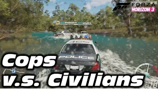 Forza Horizon 3 | Cops v Civilians Minigame: Part 1