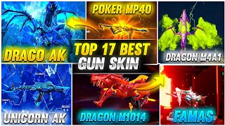 Top 17 Best Gun Skins In Free Fire Battleground | Free Fire के सबसे तगड़ा Skins जो बहुत खतरनाक है |
