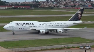 Avião Iron Maiden 747-400 Decolagem em Guarulhos São Paulo