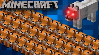 1000 Foxes vs 50 Wolves ~ MINECRAFT!!!