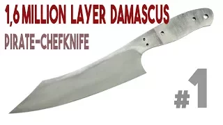 1,6 Millionen Lagen SanMai Damascus Messer - Piratensäbel Kochmesser #1