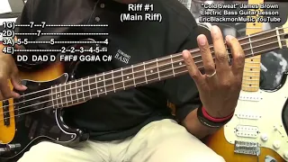 How To Play COLD SWEAT James Brown On Bass Guitar 😎 @ericblackmonmusicbass9175