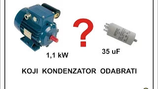 Odabir kondenzatora za monofazne elektromotore