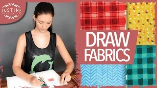 How to draw fabrics | Fashion drawing with markers | Justine Leconte