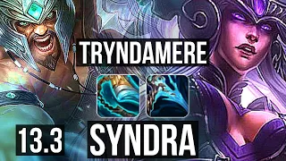 TRYNDA vs SYNDRA (MID) | 13/0/4, 72% winrate, 9 solo kills, Legendary | KR Challenger | 13.3