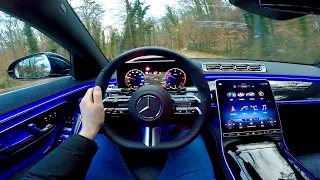 New MERCEDES S-CLASS 2021 - SUNRISE POV test drive (pure relaxed driving) AMG Line