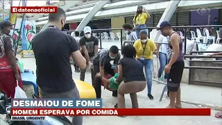 HOMEM DESMAIA NA "FILA DA FOME" EM PARAISÓPOLIS | BRASIL URGENTE