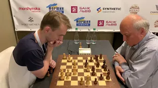 Владислав Бахмацький IM, UKR - Олександр Бєлявський GM, SLO. Saint Charbel Chess Cup’23.