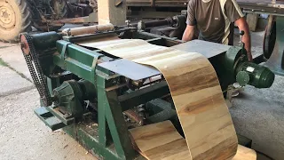 Handmade wood peeler veneer peeling machine - Ljustilica za furnir PART 2