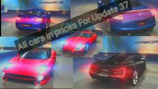 Asphalt 8 airborne all cars and prices After Update 37