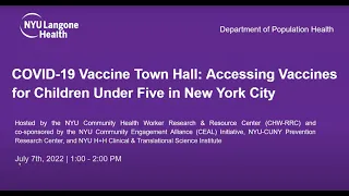 COVID-19 Vaccine Town Hall: Accessing Vaccines for Children Under Five in New York City