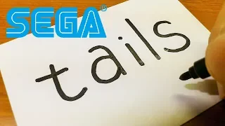 How to turn words TAILS（Sonic the Hedgehog）into a Cartoon - How to draw doodle art on paper