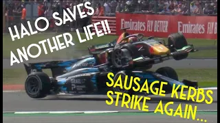 Dennis Hauger and Roy Nissany SCARY CRASH | F2 Silverstone 2022