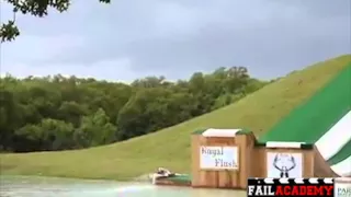 Epic Awesome Water Slide Fail!! Funny Botched Landing