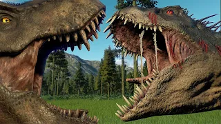 LARGE & MEDIUM CARNIVORE vs HERBIVORE DINOSAURS BATTLE ROYALE - Jurassic World Evolution 2