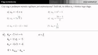 Ciąg arytmetyczny - Czy ciąg o podanym wzorze ogólnym jest arytmetyczny? [a]