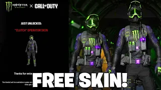 HOW TO UNLOCK FREE MONSTER OPERATOR SKIN IN MW3! "Clutch" Monster Energy Operator Skin!