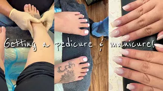 GETTING AN ALL WHITE PEDICURE AND MANICURE | VLOG