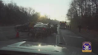 Connecticut State Trooper and firefighter injured after car slides off road