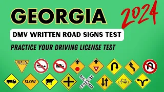 Georgia DMV Written Road Signs Test 2024 | Driving License | DMV Computer Test in Georgia US | Q & A