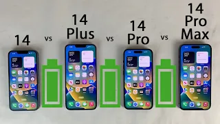 iPhone 14 Pro Max vs 14 Pro vs 14 Plus vs 14 Battery Life DRAIN Test