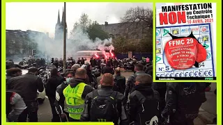 Manif Moto FFMC 29 - Contrôle Technique - De Brest à Quimper -10/04/21