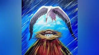 STORK OVER THE ROOF | We draw based on the paintings of Oleg Shuplyak💙