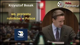 Krzysztof Bosak - ws. protestu rolników w Polsce