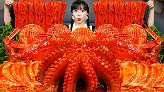 [Mukbang ASMR] FLEX 🐙 Spicy Octopus Soft Tofu Jjamppong Noodles BlueCrab Seafood Recipe Ssoyoung