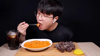 로제떡볶이 & 찰순대 ASMR MUKBANG Spicy Rose tteokbokki & Korean Sundae Eating sound