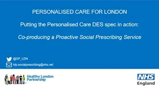 June 22 | PCN support session: Co-producing a Proactive Social Prescribing Service