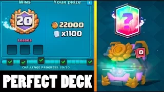 PERFECT 20 WINS DECK FOR CROWN CHALLENGE :: Clash Royale :: LEGENDARY FROM CHEST OPENING!