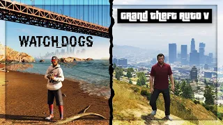 Gta 5 vs Watch Dogs 2! Side by Side Comparison