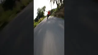 FULL SPEED LONGBOARD ON NARROW ROAD 😈 #downhill #skateboard  #longboard #extreme #sport #speed