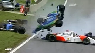 Martin Brundle Escapes Four Car Pile-up  | 1994 Brazilian Grand Prix