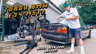 TURBO BMW M5 !! Will it fit? || S55 Powered e34 Project EP1