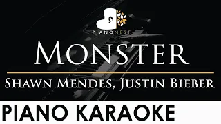 Shawn Mendes, Justin Bieber - Monster - Piano Karaoke Instrumental Cover with Lyrics