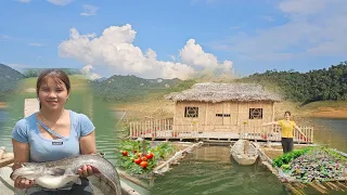 FUll VIDEO: girl's farm life on the lake, fishing and growing vegetables.