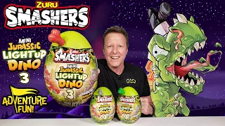 Zuru Smashers Mini Jurassic Light Up Dino T-Rex, Stegosaurus & Spinosaurus Adventure Fun Toy review!