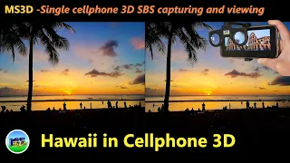 MS3D --Hawaii, USA. Aerial Hawaii and scenic in Mobile Stereo 3D (captured by single cellphone)