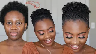 EASY Natural Hairstyle before Wash Day on Short 4C Hair - Perfect for SCHOOL / ZOOM and WORK